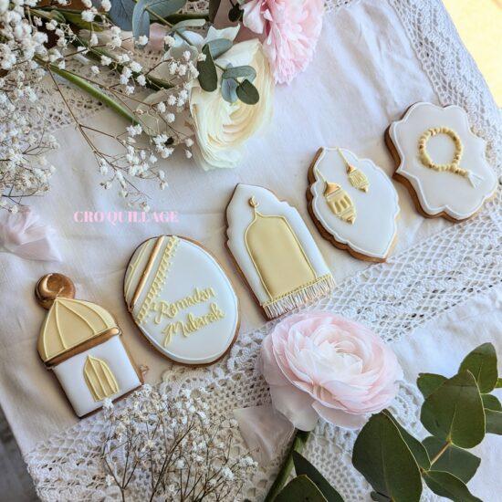 5 biscuits personnalisés Ramadan Mubarak